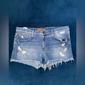 Joe's Jeans Blue Distressed Jean Shorts with Butterfly Accents